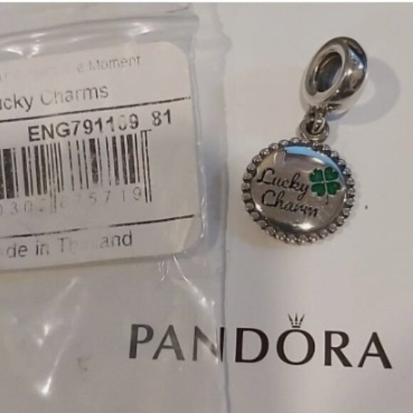 Authentic PANDORA Sterling Lucky Charms Dangle Charm ENG791169_81 USA EXCL - Picture 4 of 7